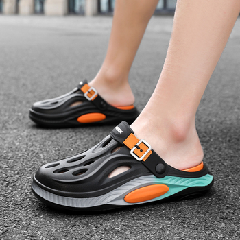 Καλοκαιρινά σανδάλια Baotou για άνδρες, με χοντρή σόλα, αναπνεύσιμα κροκό παπούτσια γραφείου, για εξωτερικά ρούχα, αθλητικά και casual παντόφλες θαλάσσης