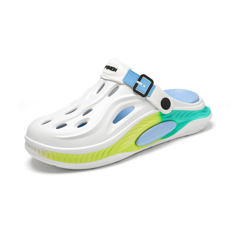 Sandale de vară Baotou pentru bărbați, talpă groasă, respirabil, pantofi de birou Croc, pentru îmbrăcăminte exterioară, sport și papuci casual de plajă