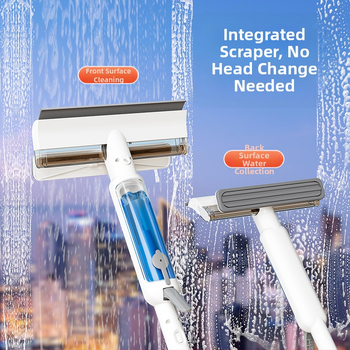 Διασυνοριακό οικιακό εργαλείο για τον καθαρισμό εξωτερικών παραθύρων πολυώροφων κτιρίων με ψεκασμό νερού και ενσωματωμένη ξύστρα, συσκευή καθαρισμού τζαμιών διπλής όψης με ισχυρή αναρρόφηση