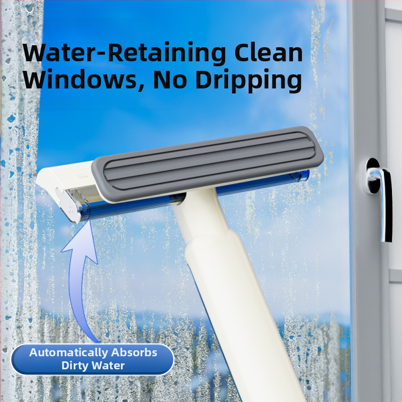Трансграничен домакински инструмент за почистване на външни прозорци на високи сгради с воден спрей и вградена стъргалка, силно засмукващо двустранно устройство за почистване на стъкла
