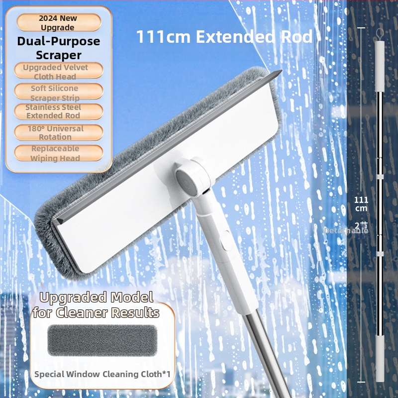 Διασυνοριακό οικιακό εργαλείο για τον καθαρισμό εξωτερικών παραθύρων πολυώροφων κτιρίων με ψεκασμό νερού και ενσωματωμένη ξύστρα, συσκευή καθαρισμού τζαμιών διπλής όψης με ισχυρή αναρρόφηση