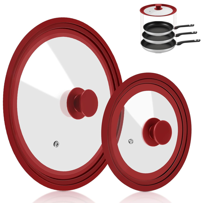 Gamintojo didmeninė prekyba karščiui atsparia daugiafunkcine 32 cm sprogimui atsparia grūdinto stiklo silikonine puodo dangčiu, buitine garintuvo keptuve