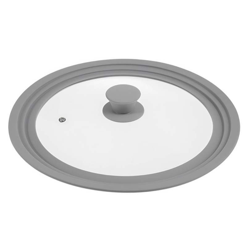 Gamintojo didmeninė prekyba karščiui atsparia daugiafunkcine 32 cm sprogimui atsparia grūdinto stiklo silikonine puodo dangčiu, buitine garintuvo keptuve