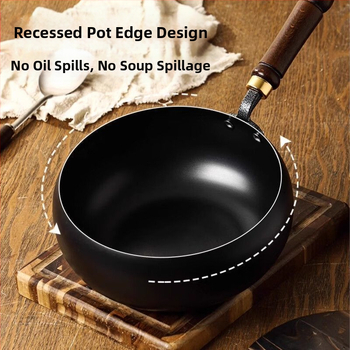 Autentiška tradicinė Zhangqiu rankų darbo didelė keptuvė su nepridegančia danga, rankų darbo keptuvė, pieno puodas, virimo puodas