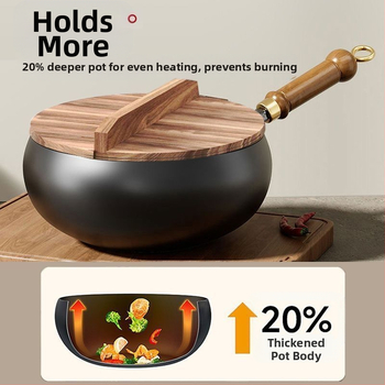 Autentiška tradicinė Zhangqiu rankų darbo didelė keptuvė su nepridegančia danga, rankų darbo keptuvė, pieno puodas, virimo puodas