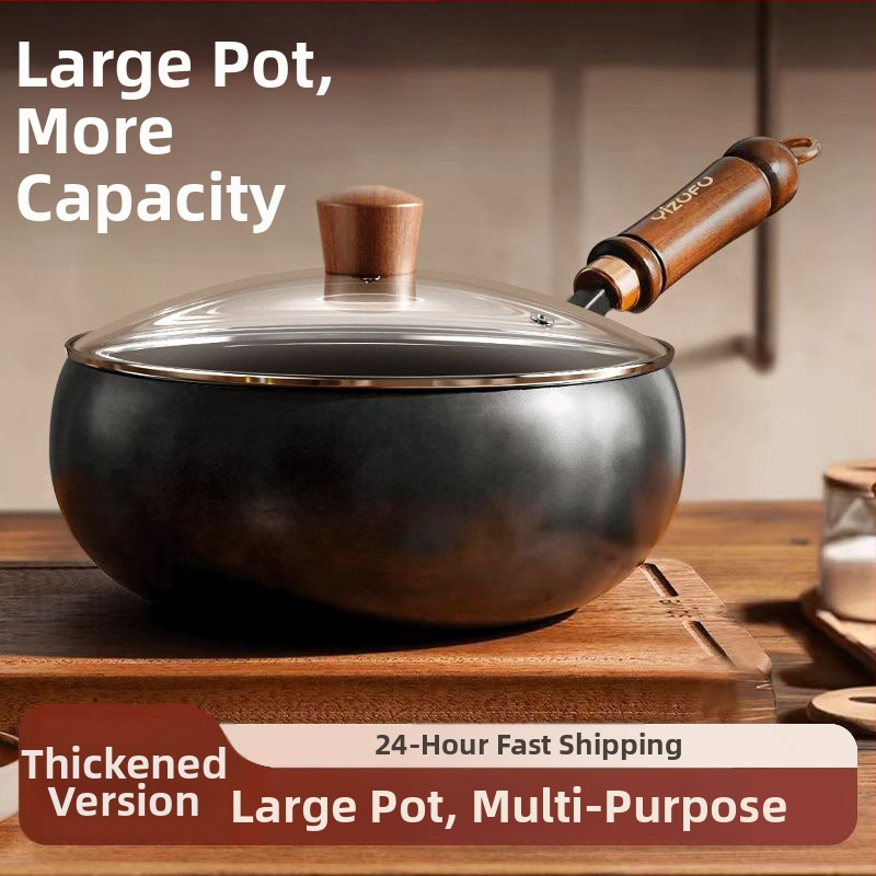Autentiška tradicinė Zhangqiu rankų darbo didelė keptuvė su nepridegančia danga, rankų darbo keptuvė, pieno puodas, virimo puodas
