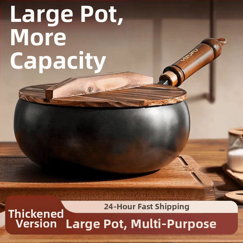Autentiška tradicinė Zhangqiu rankų darbo didelė keptuvė su nepridegančia danga, rankų darbo keptuvė, pieno puodas, virimo puodas