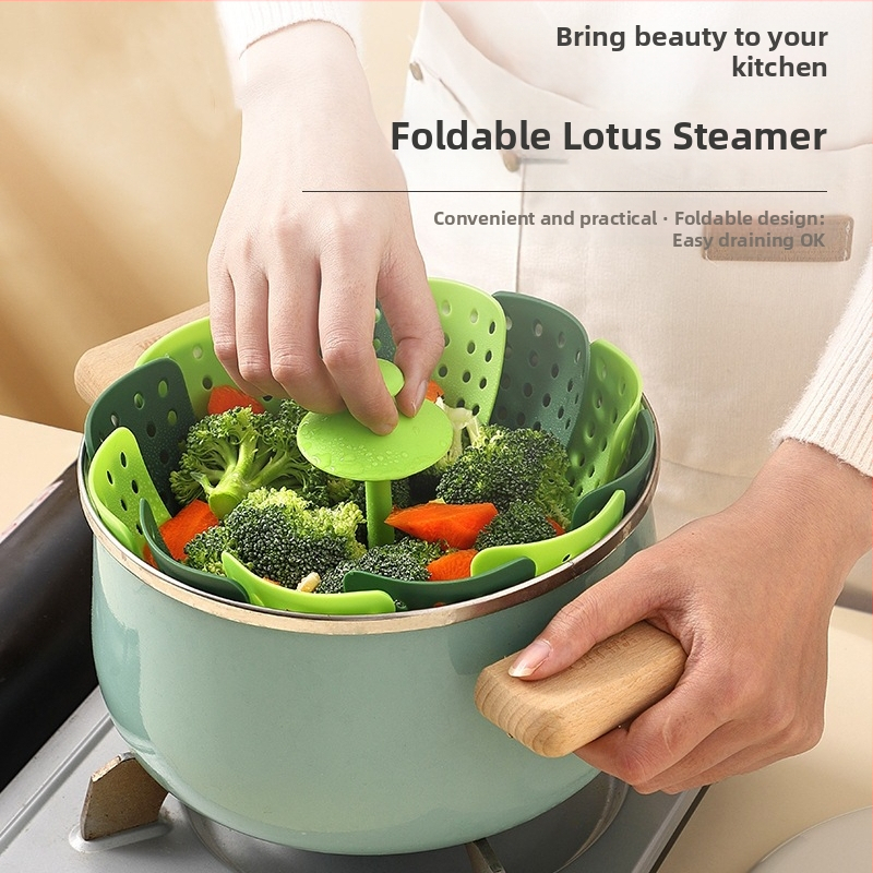 Многофункционална сгъваема параход Lotus, телескопична пластмасова купа за плодове, сгъваема кошница, филтър за кошница с плодове, отводнителна купа за вода