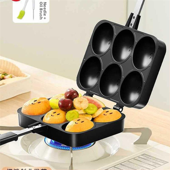 Komercinė torto formos grynoji raudona pasta besišypsančio veido kiaušinių dujinė kepimo skarda kiaušinių gaminimo aparatas buitinis Honkongo stiliaus kiaušinių gaminimo aparatas