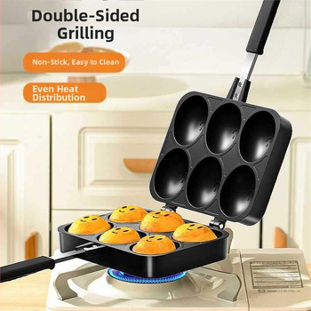 Komercinė torto formos grynoji raudona pasta besišypsančio veido kiaušinių dujinė kepimo skarda kiaušinių gaminimo aparatas buitinis Honkongo stiliaus kiaušinių gaminimo aparatas