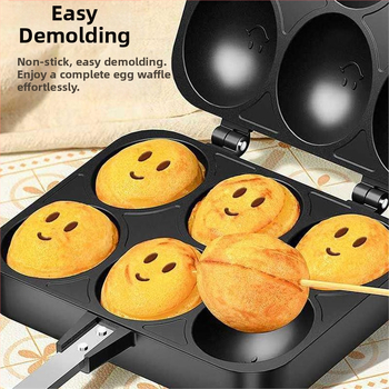 Komercinė torto formos grynoji raudona pasta besišypsančio veido kiaušinių dujinė kepimo skarda kiaušinių gaminimo aparatas buitinis Honkongo stiliaus kiaušinių gaminimo aparatas