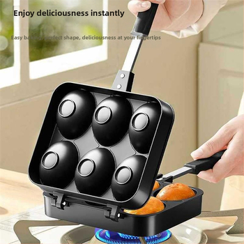 Komercinė torto formos grynoji raudona pasta besišypsančio veido kiaušinių dujinė kepimo skarda kiaušinių gaminimo aparatas buitinis Honkongo stiliaus kiaušinių gaminimo aparatas