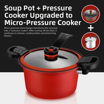 Κορεάτικη κατσαρόλα μικροπίεσης κενού, αντικολλητική, αντιεκρηκτική, οικιακή πολυλειτουργική κατσαρόλα για στιφάδο και σούπα, διπλή κατσαρόλα με πίεση για μαγείρεμα σε αυτί