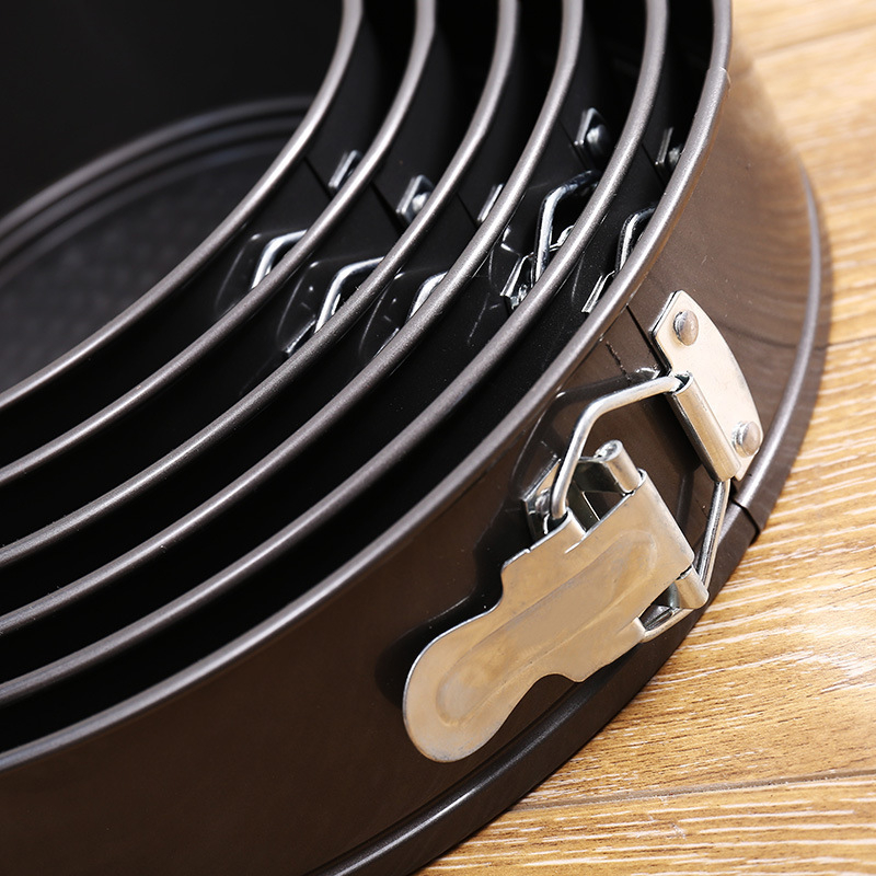 Tapadásmentes kerek csat élő aljú forma zár csat tortaforma mousse méhsejt robbanás szénacél sütőlap sütőeszköz