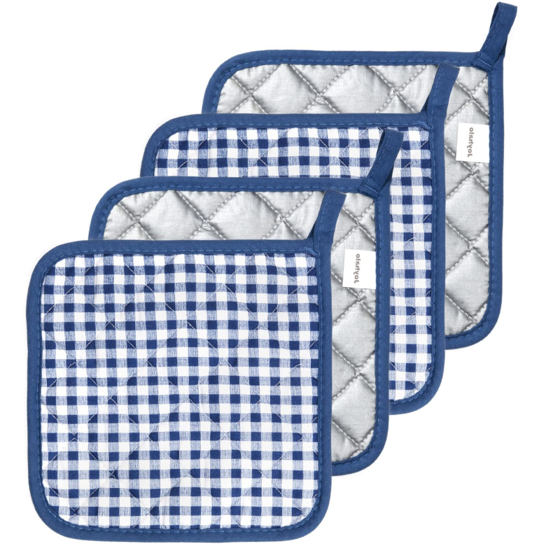 Amazon Plaid Изолационна подложка, устойчива на висока температура, ръкавици за микровълнова фурна, ръкавици за домашна кухня, ръкавици за печене на едро