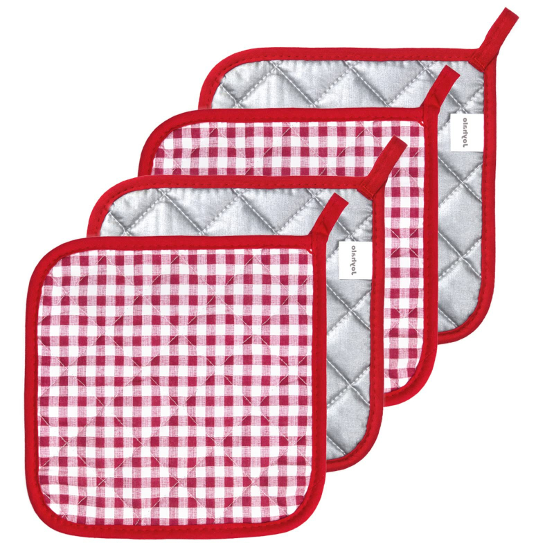 Amazon Plaid Изолационна подложка, устойчива на висока температура, ръкавици за микровълнова фурна, ръкавици за домашна кухня, ръкавици за печене на едро