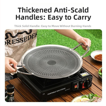 Gaasipliit, roostevabast terasest grillplaat, avatud leegiga grillplaat, 316L mittenakkuva kattega pann, 316L küpsetusplaat, kasutajale tasuta saatmine