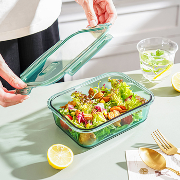 Kutija za ručak za uredske radnike, odvojena staklena kutija za ručak, grijana kutija za ručak za mikrovalnu pećnicu, zdjela za juhu, prozirna posuda za voće i hrskavije voće