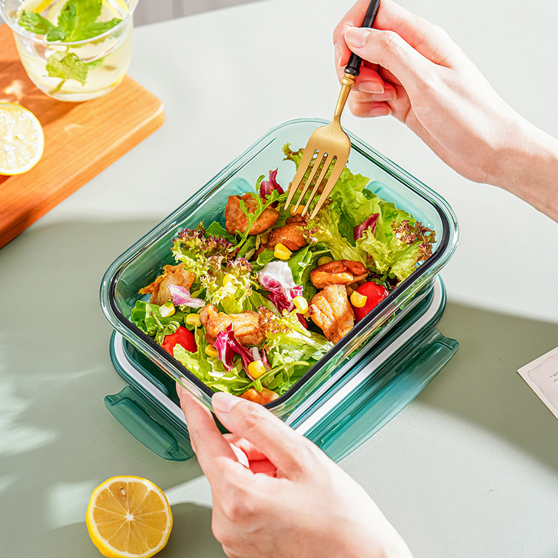 Kutija za ručak za uredske radnike, odvojena staklena kutija za ručak, grijana kutija za ručak za mikrovalnu pećnicu, zdjela za juhu, prozirna posuda za voće i hrskavije voće