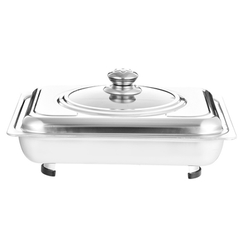 Nerūdijančio plieno keturkojė viryklė, bufetas, kvadratinė viryklė, keptos žuvies viryklė, „Visual Glass Factory Direct“ nuimamos kombinuotos kojelės.