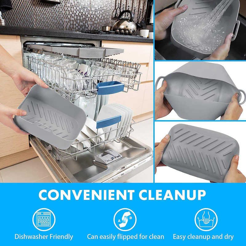 Oro gruzdintuvės kvadratinė silikoninė kepimo skarda virtuvės orkaitės kepimo įdėklas dvigubas specialus gruzdintuvės silikoninės kepimo skardos priedai