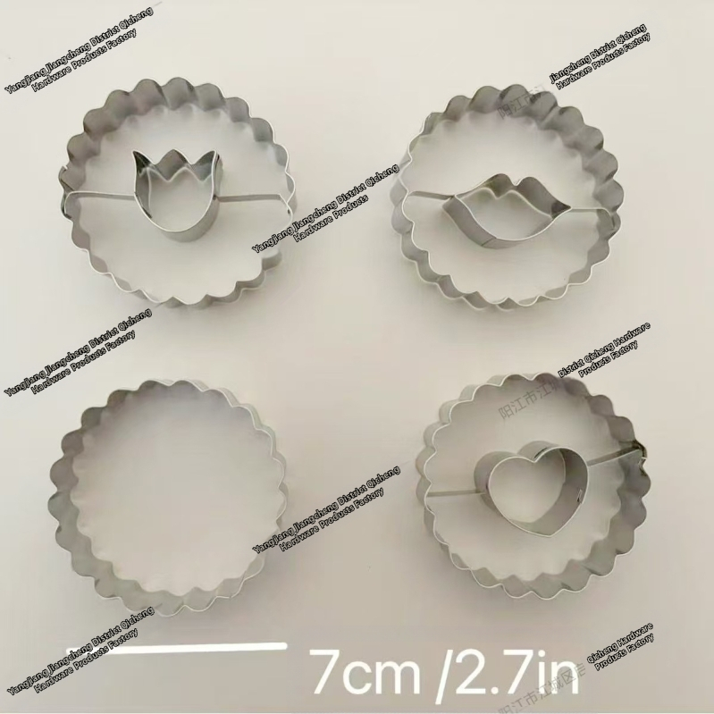 Καλούπι για μπισκότα από ανοξείδωτο ατσάλι σε σχήμα καρδιάς, στρογγυλό, για φοντάν με μαρμελάδα, για την ημέρα του Αγίου Βαλεντίνου