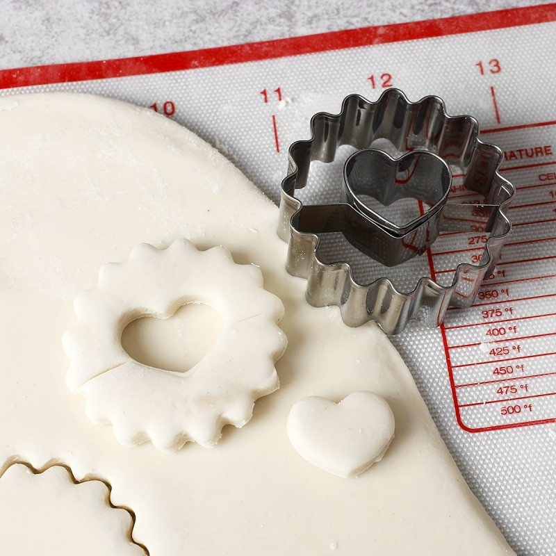 Καλούπι για μπισκότα από ανοξείδωτο ατσάλι σε σχήμα καρδιάς, στρογγυλό, για φοντάν με μαρμελάδα, για την ημέρα του Αγίου Βαλεντίνου