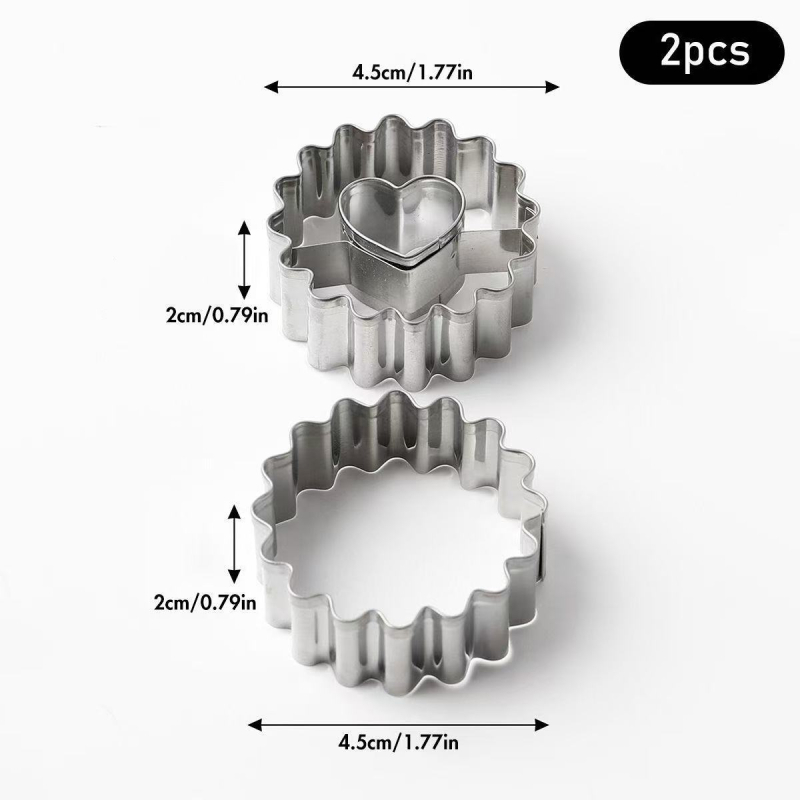 Καλούπι για μπισκότα από ανοξείδωτο ατσάλι σε σχήμα καρδιάς, στρογγυλό, για φοντάν με μαρμελάδα, για την ημέρα του Αγίου Βαλεντίνου
