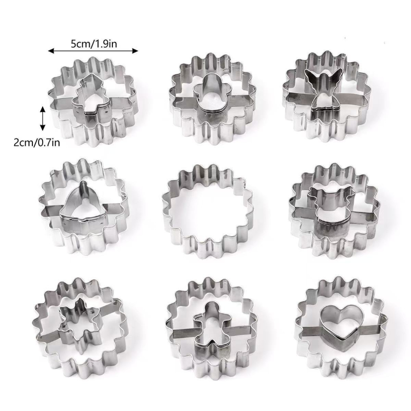 Καλούπι για μπισκότα από ανοξείδωτο ατσάλι σε σχήμα καρδιάς, στρογγυλό, για φοντάν με μαρμελάδα, για την ημέρα του Αγίου Βαλεντίνου