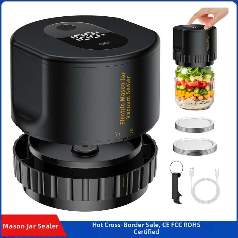 Трансгранична машина за вакуумно запечатване на буркани Mason, консервирана храна, електрическа машина за вакуумно запечатване Mason, домакински уплътнител Mason