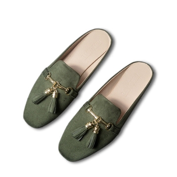 Lapos szárú félpapucs, női divatos, szögletes orrú, Baotou bojtos, Muller cipő, nagy méret, 41-44, külkereskedelmi kínálat generációja