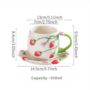 Puhtalt käsitööna valminud käsitsi maalitud keraamiline kohvitass, glasuurialuse värviga hommikusöögitass, veetass, kruus, uhke keraamiline tass ja alustass