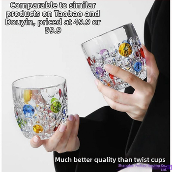 Nauja spalvota taškuota taurė, aukštos kokybės viskio taurė, užsienio vyno taurė, aukštos kokybės alaus taurė, vandens taurė, devynios