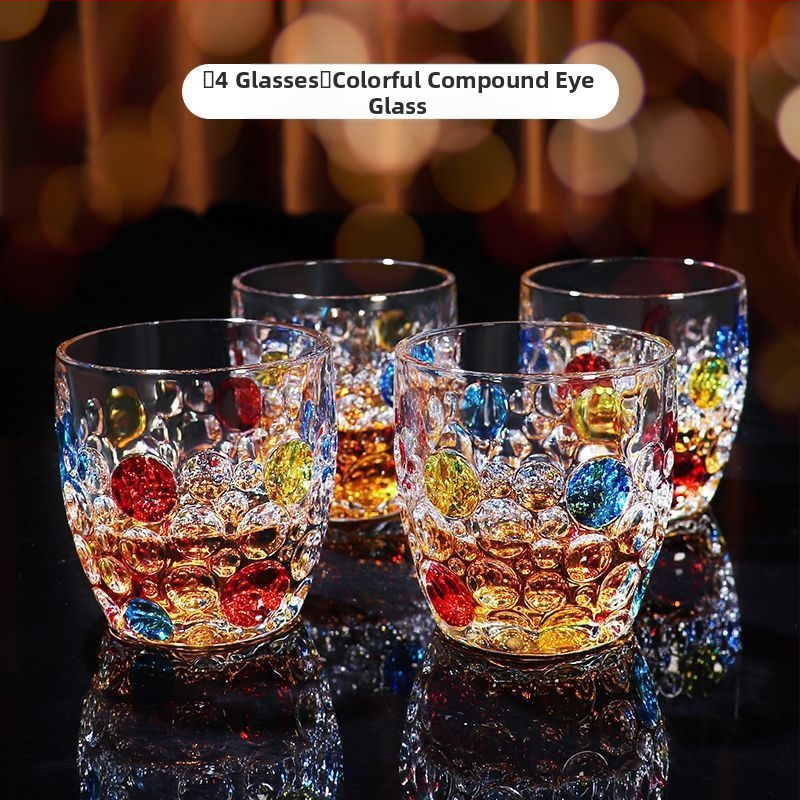 Nauja spalvota taškuota taurė, aukštos kokybės viskio taurė, užsienio vyno taurė, aukštos kokybės alaus taurė, vandens taurė, devynios