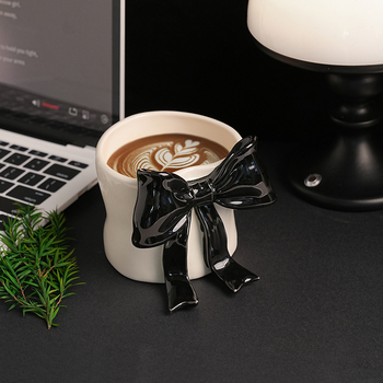 Behanmei Bow keraamiline tass loominguline sissepääs luksuslik nišikohviku kontoritarbed sissekolimise sünnipäeva kingitus