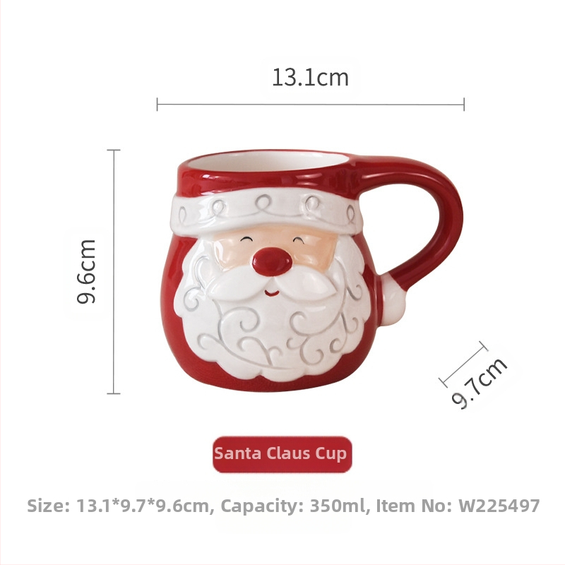 Põhjamaade jõuluvana keraamiline tass, kontori majapidamisveekruus, kruus, lauanõud, reljeefne hommikusöögikruus, kõrge supikruus