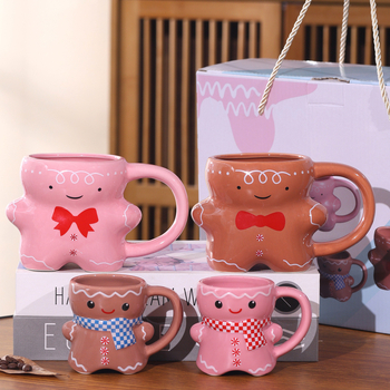 Hulgimüük armas piparkoogimees tassikujuline poisi ja tüdruku kruus paarile tass keraamiline veekruus väärtuslik suveniir