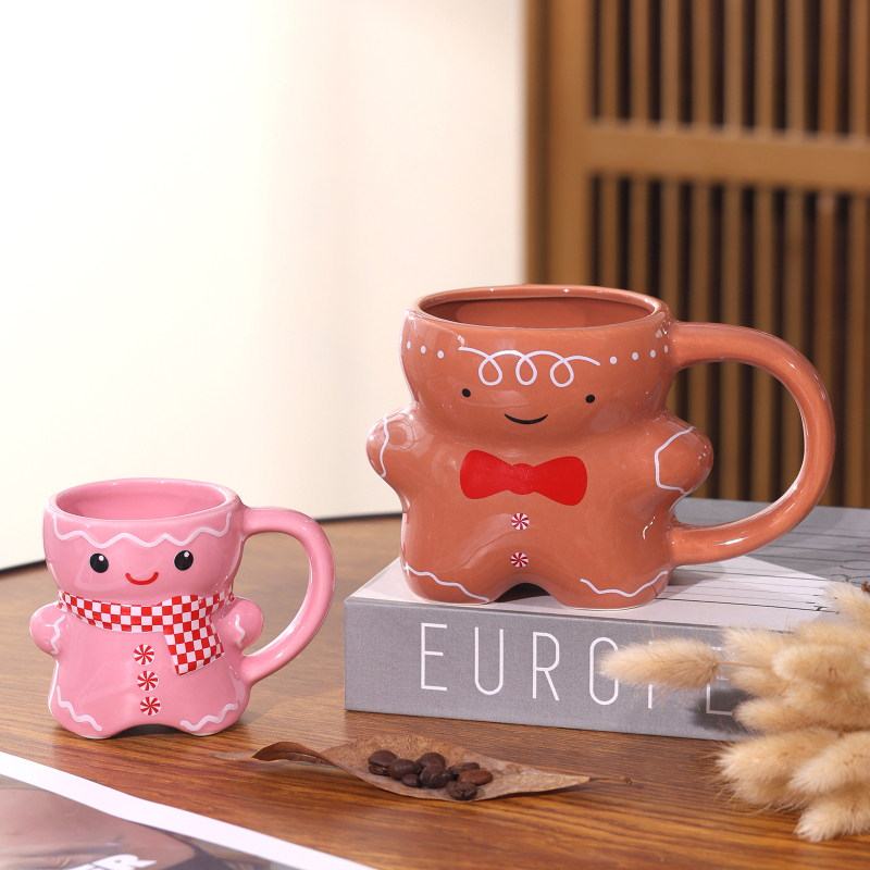 Hulgimüük armas piparkoogimees tassikujuline poisi ja tüdruku kruus paarile tass keraamiline veekruus väärtuslik suveniir