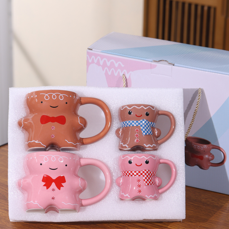 Hulgimüük armas piparkoogimees tassikujuline poisi ja tüdruku kruus paarile tass keraamiline veekruus väärtuslik suveniir