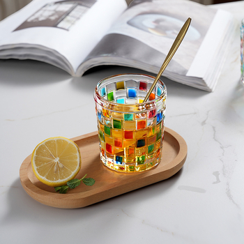 Βαμμένο κρύο μπουκάλι νερό γυάλινο κρυστάλλινο κοστούμι οικιακό δημιουργικό σετ νερού ποτήρι χυμού ουίσκι Κύπελλο Διαδίκτυο διασημότητα ποτήρι μπύρας