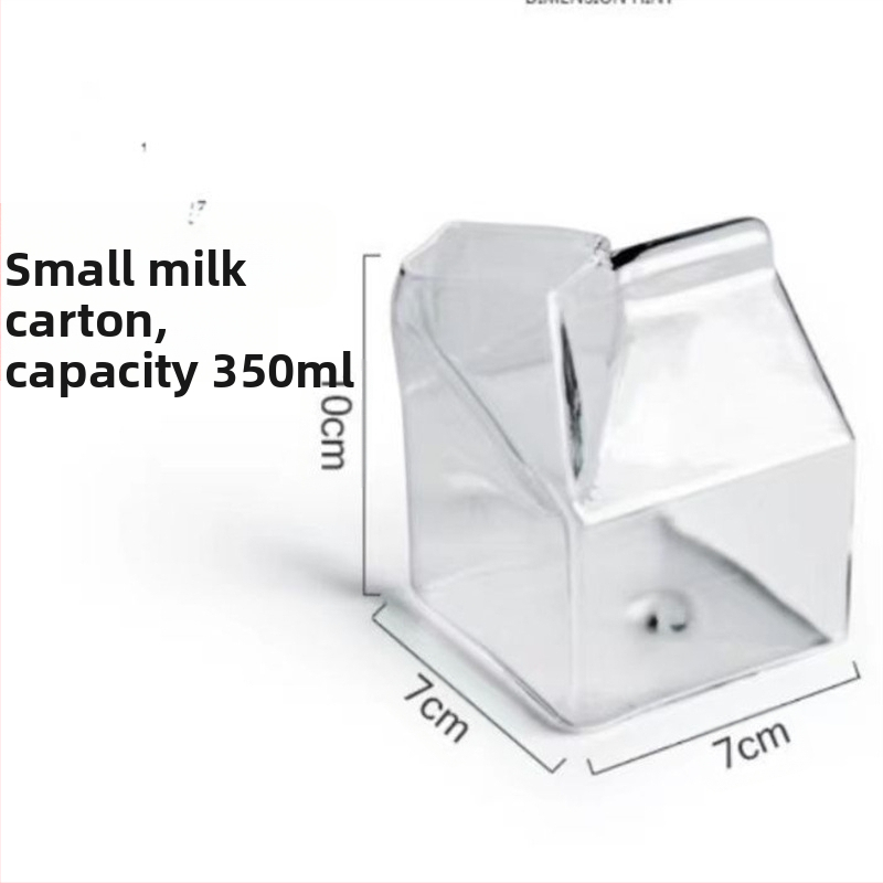 Kreatív, nagyméretű, tejesdobozos üveg japán négyzet alakú, hőálló reggelizőpohár gyümölcslé robbanások