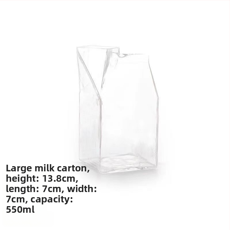 Kreatív, nagyméretű, tejesdobozos üveg japán négyzet alakú, hőálló reggelizőpohár gyümölcslé robbanások