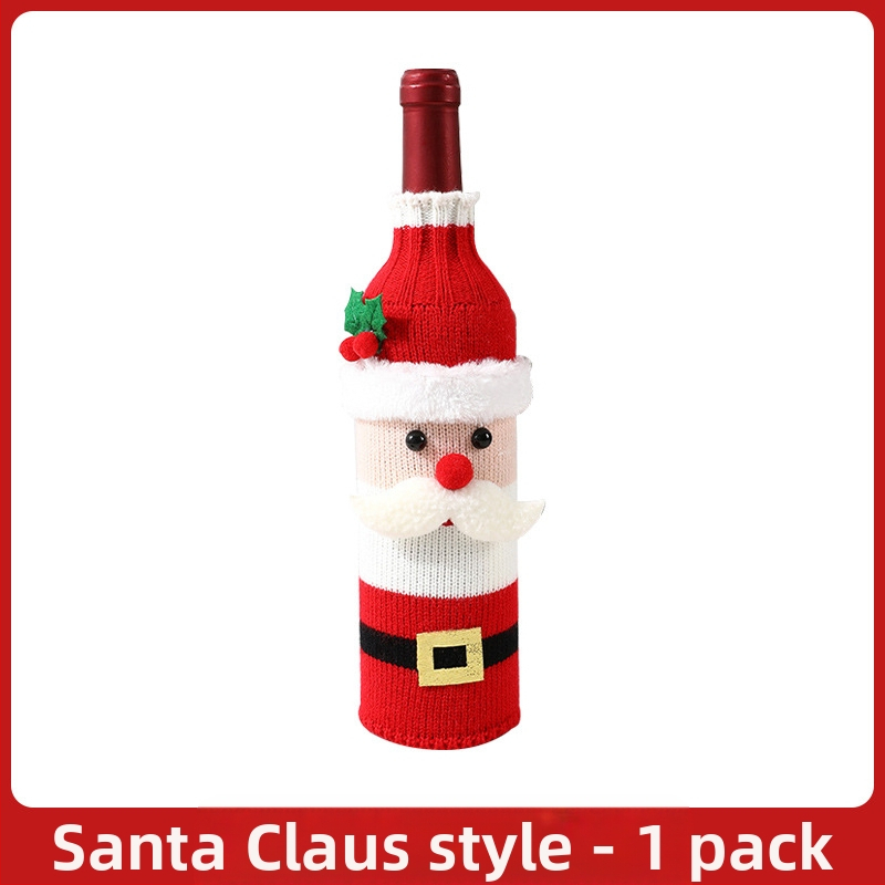 Határokon átnyúló újévi borosüveg-készlet pezsgős vörösbor kreatív borkészlet szállodai asztalra étterem ünnepi dekorációs kellékek