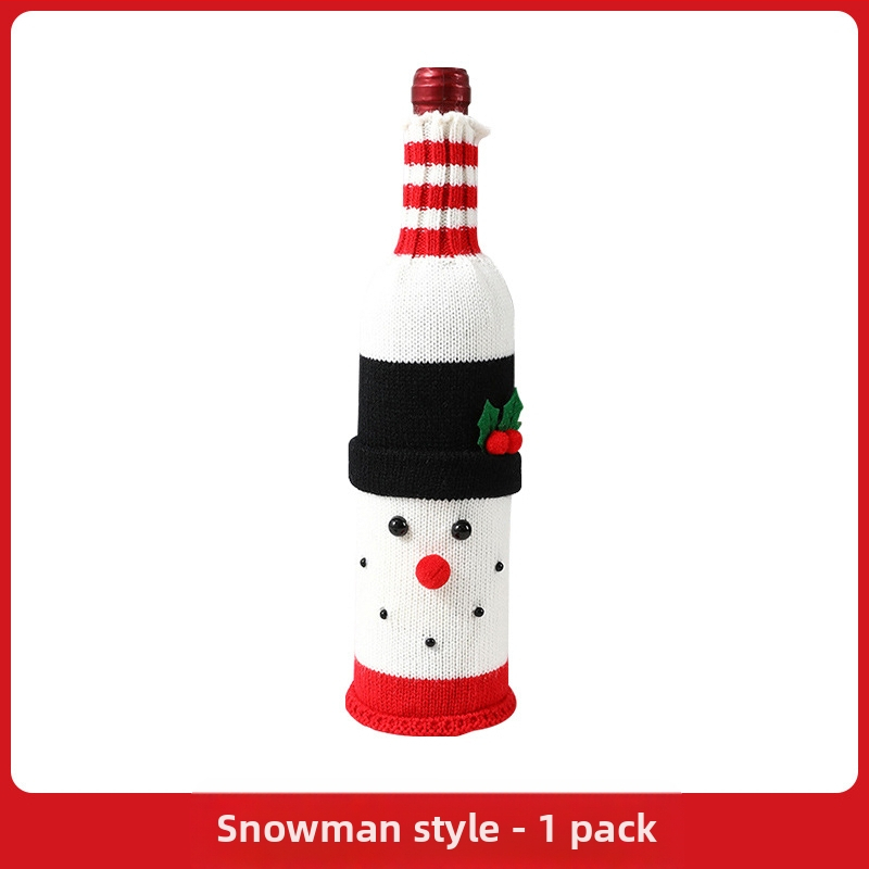 Határokon átnyúló újévi borosüveg-készlet pezsgős vörösbor kreatív borkészlet szállodai asztalra étterem ünnepi dekorációs kellékek