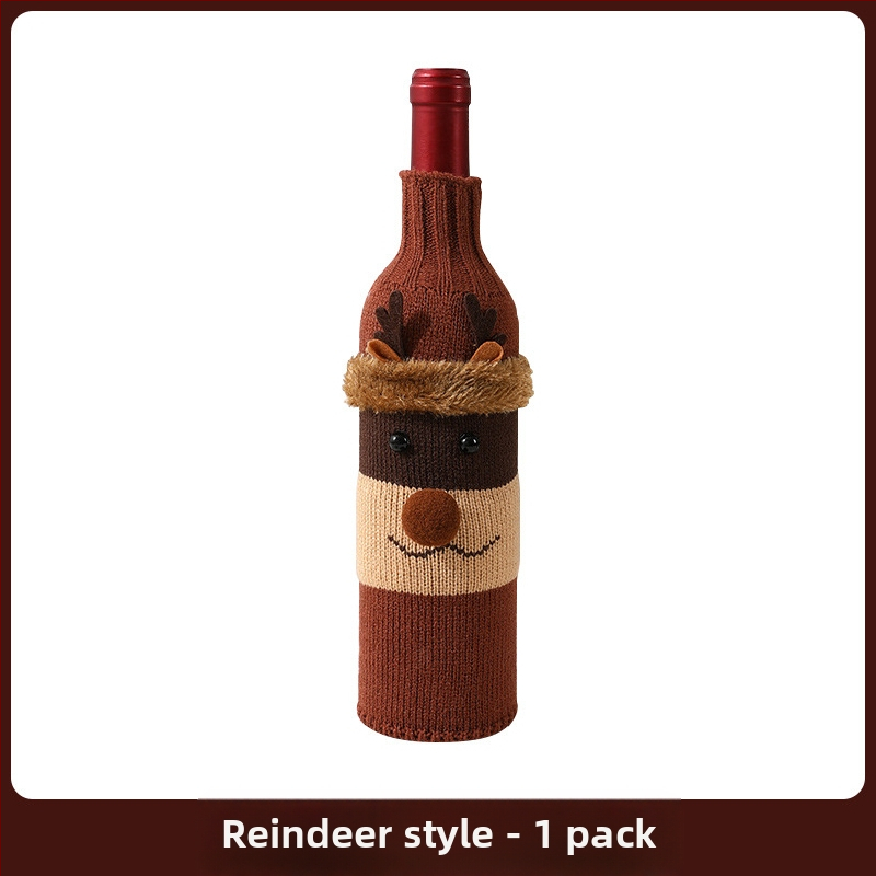 Határokon átnyúló újévi borosüveg-készlet pezsgős vörösbor kreatív borkészlet szállodai asztalra étterem ünnepi dekorációs kellékek