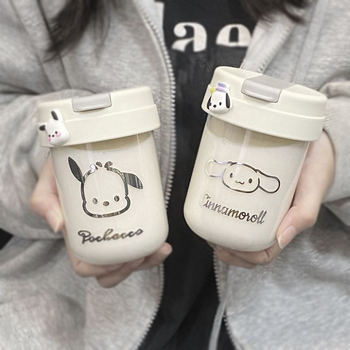 [pirk vieną, gauk kitą nemokamai] Kasdieniai puodeliai su dangteliu, išvaizdūs mini, mieli, kompaktiški, nešiojami puodeliai poroms