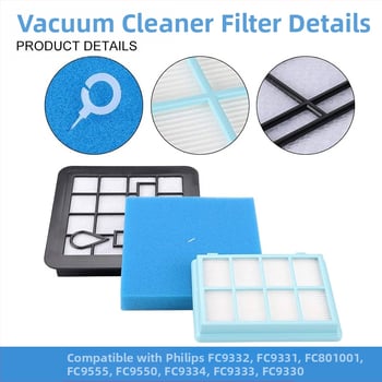 Sobib Philipsi tolmuimeja lisatarvikutele FC9331 FC9332 FC8010 HEPA filtrielement