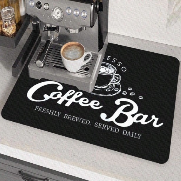 Határokon átnyúló, dedikált lefolyószőnyeg konyhai asztali bárhoz, kovaalga iszap nedvszívó szőnyeg kávéfőzőhöz, forrázásgátló és hőszigetelő bárszőnyeg