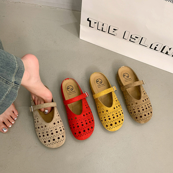 Retro niche dizájnú, sokoldalú Birkenstock papucsok, női cipők, 2025-ös új stílusú, puha talpú, kivágott orrú szandálok