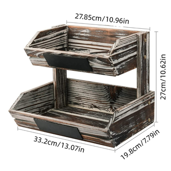 Raft de depozitare multistrat din lemn, masă de desert, suport de afișare pentru tort, suport de depozitare pentru fructe din lemn dublu strat